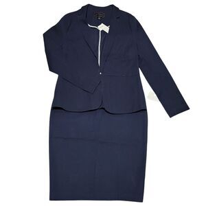 Bi stretch navy skirt suit